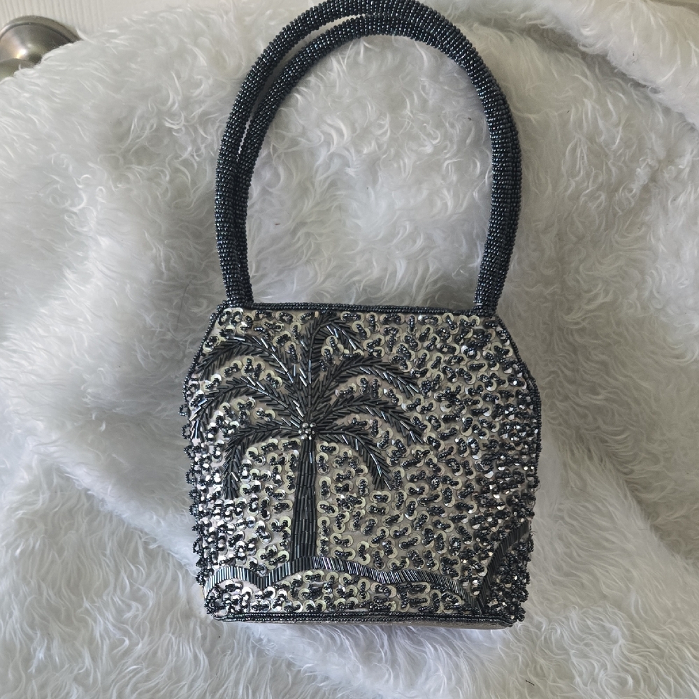 Gorgeous Hand-Beaded Palm Tree Evening Bag ✨
